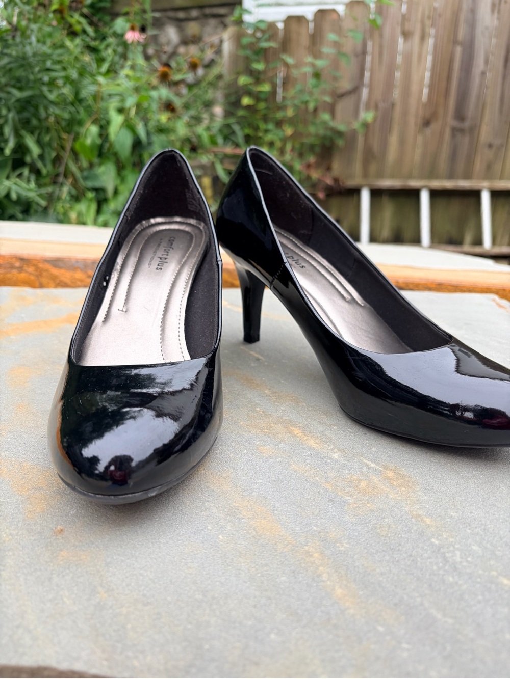 Predictions Black Patent Mid-Heel Pumps